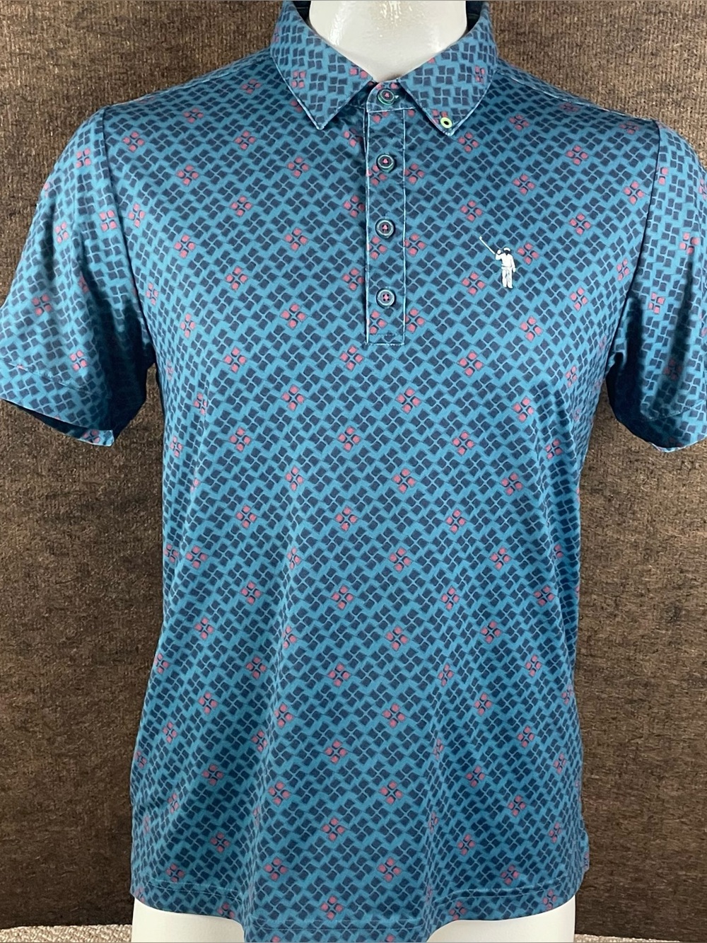 William Murray Polo Shirt Men's Medium Geometric Golf Performance 241